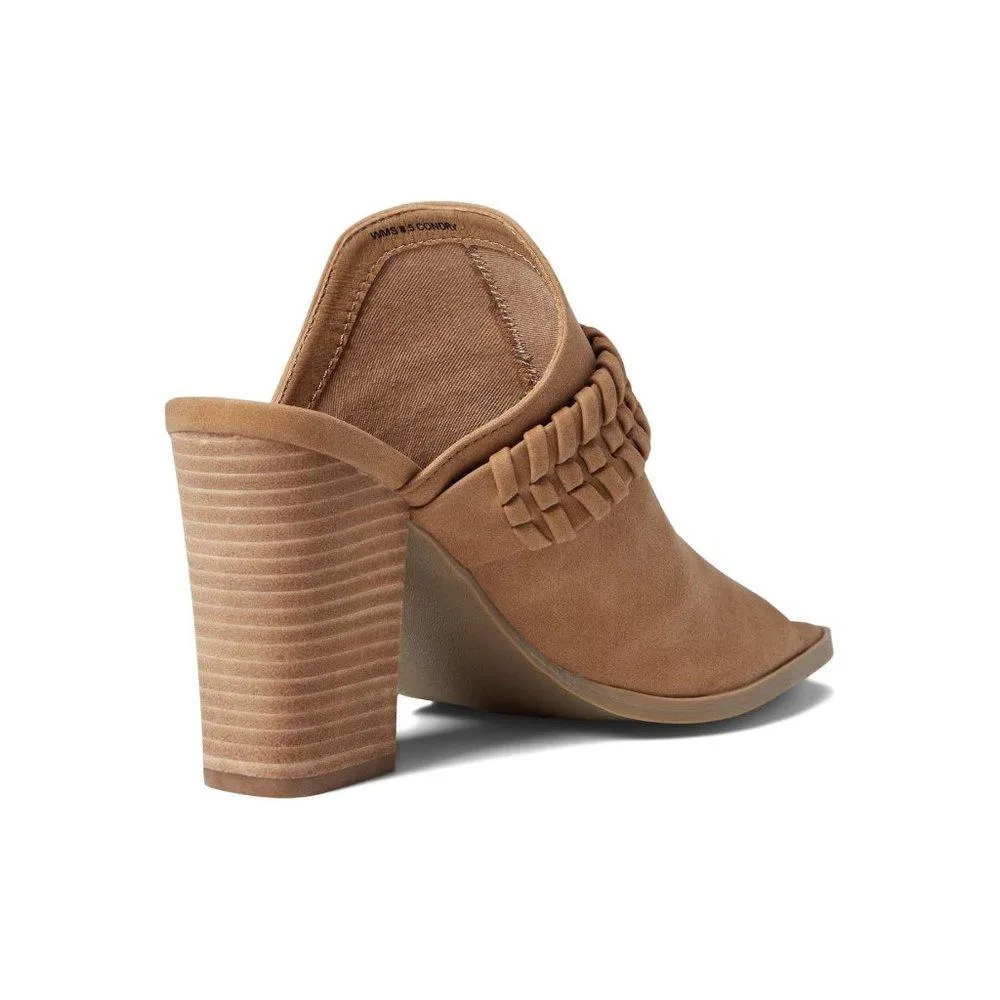 Condry Tan Heeled Mule Sandals