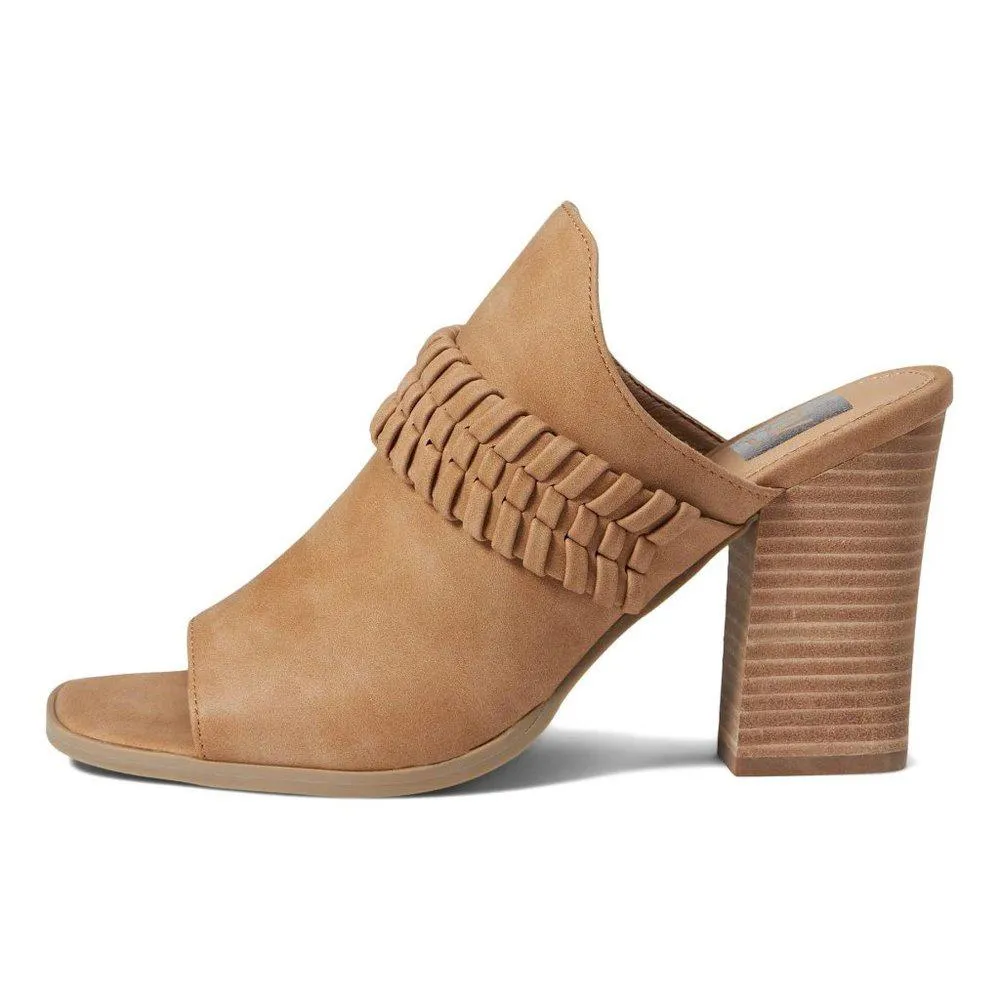 Condry Tan Heeled Mule Sandals