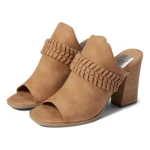 Condry Tan Heeled Mule Sandals
