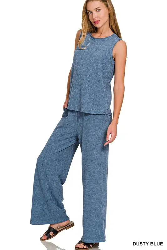 Cotton Slub Tank & Pants Set