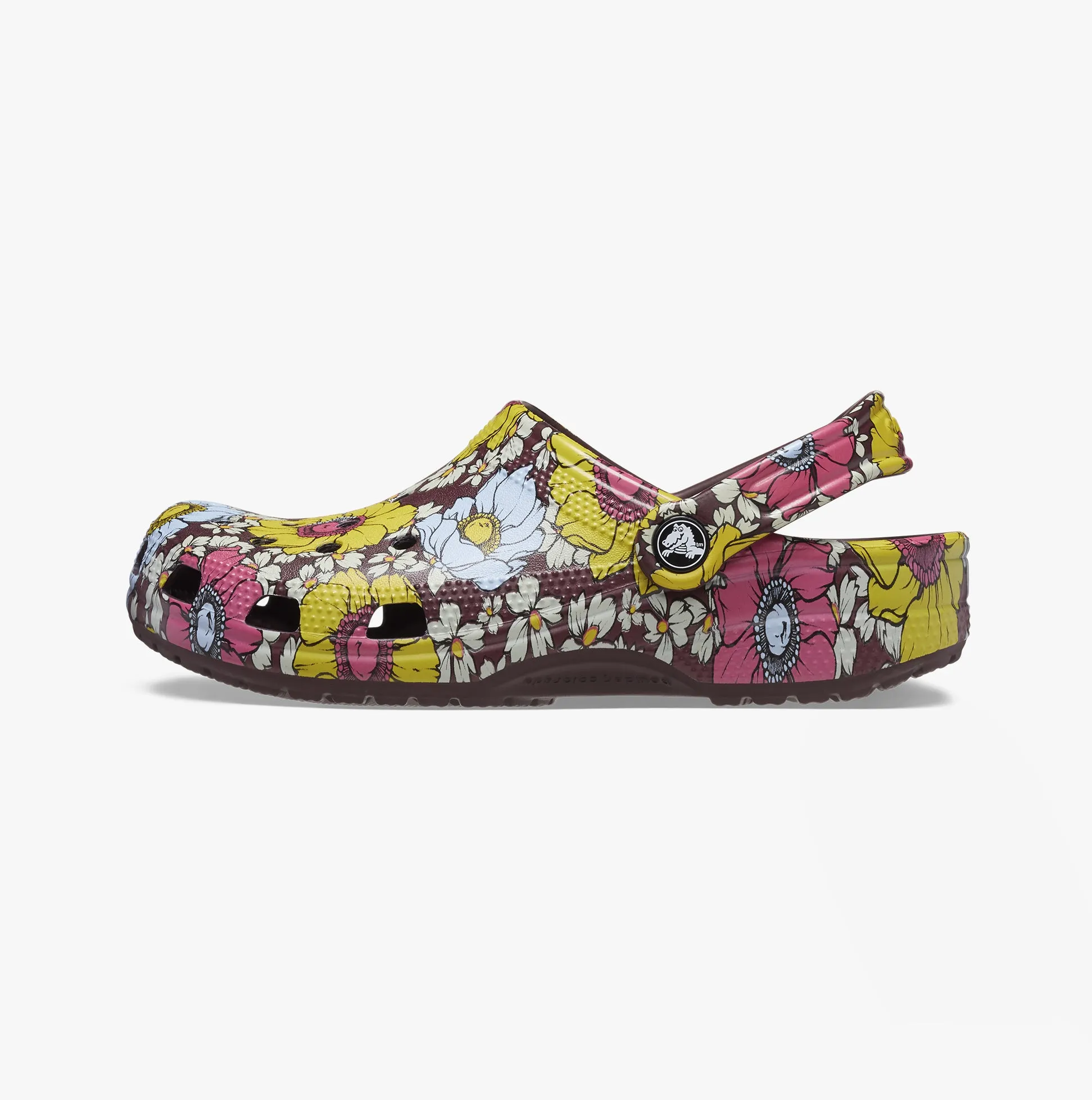 Crocs 208954-6WF CLASSIC RETRO FLORAL Womens Clogs Dark Cherry/Multi