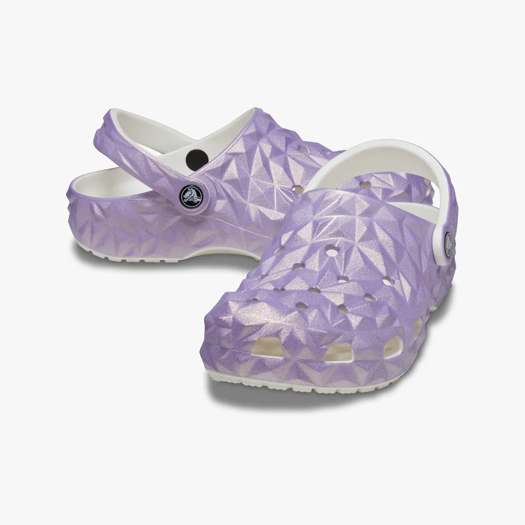 Crocs 209841-100 CLASSIC IRIDESCENT GEO CLOG Womens Clogs White