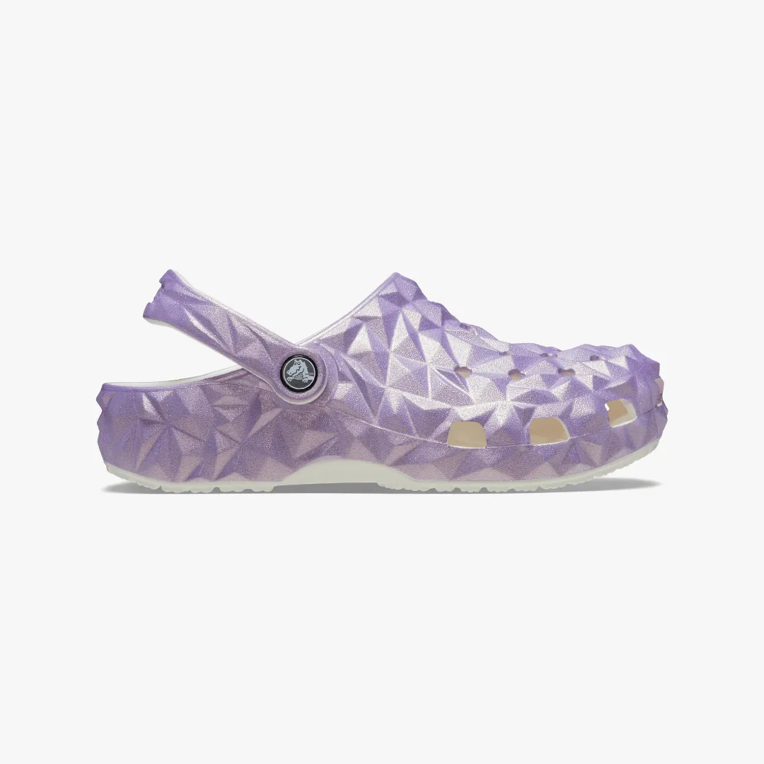Crocs 209841-100 CLASSIC IRIDESCENT GEO CLOG Womens Clogs White
