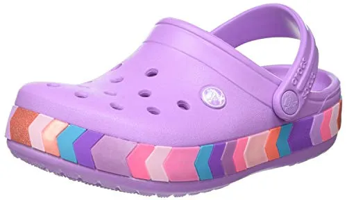 Crocs Kids' Crocband Chevron Beaded Clog Orchid Little Kid