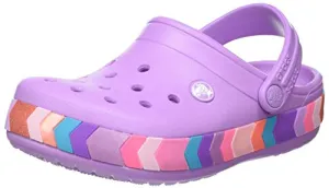 Crocs Kids' Crocband Chevron Beaded Clog Orchid Little Kid