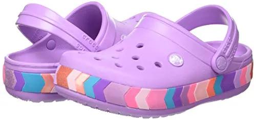 Crocs Kids' Crocband Chevron Beaded Clog Orchid Little Kid