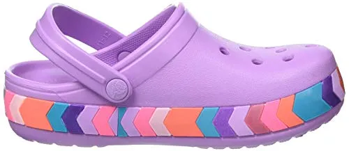 Crocs Kids' Crocband Chevron Beaded Clog Orchid Little Kid