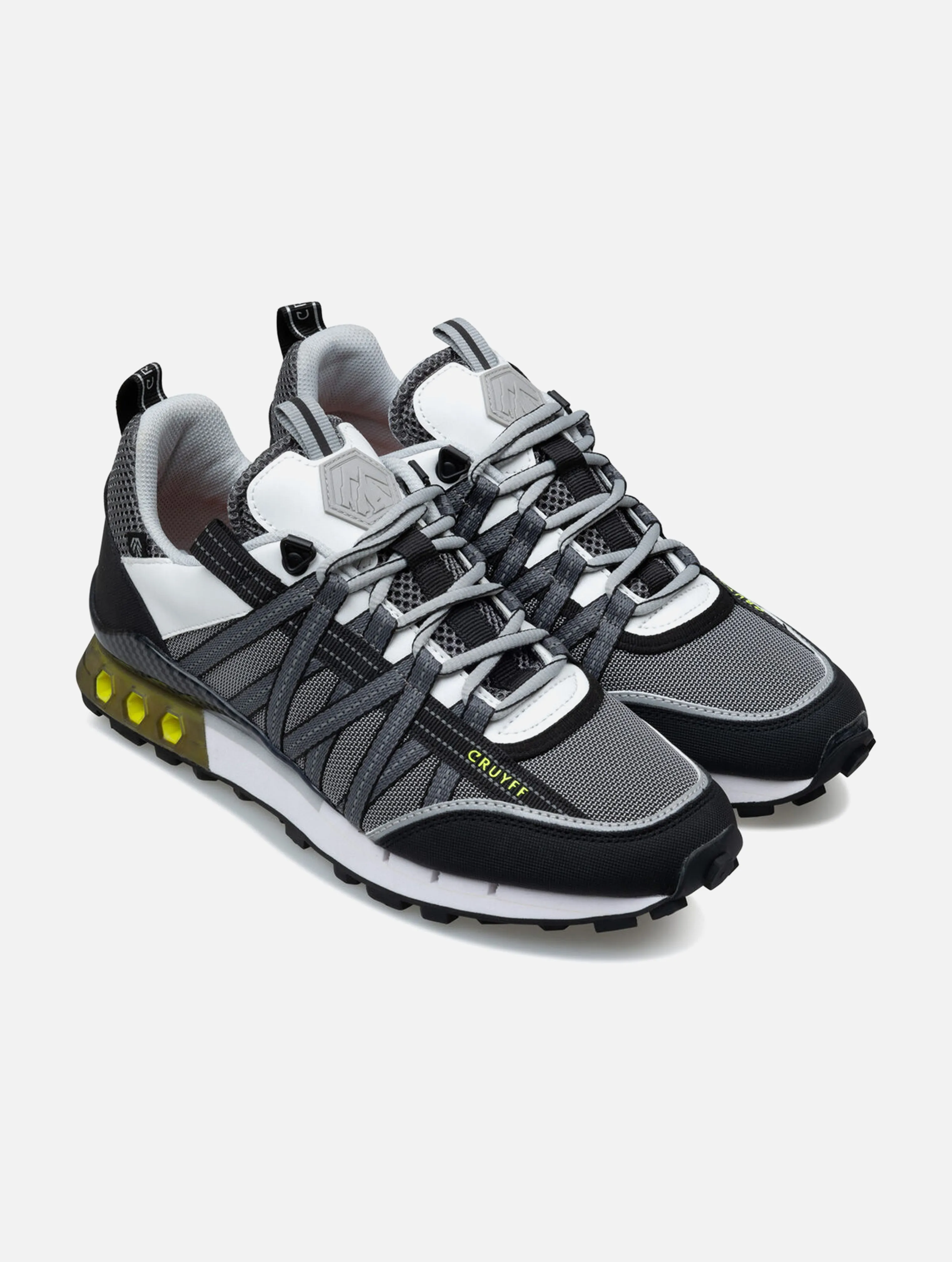 Cruyff Fearia Hex Tech Trainer - White / Fluo Yellow