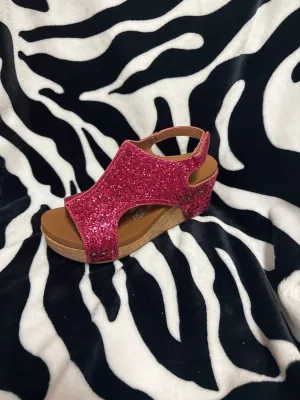 Culver Pink Glitter Wedges