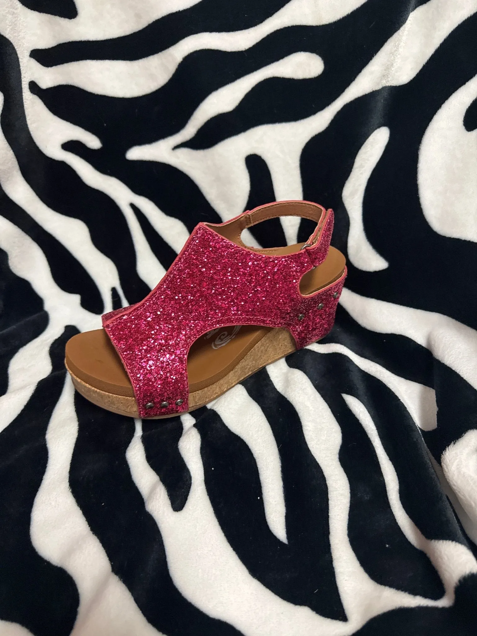 Culver Pink Glitter Wedges