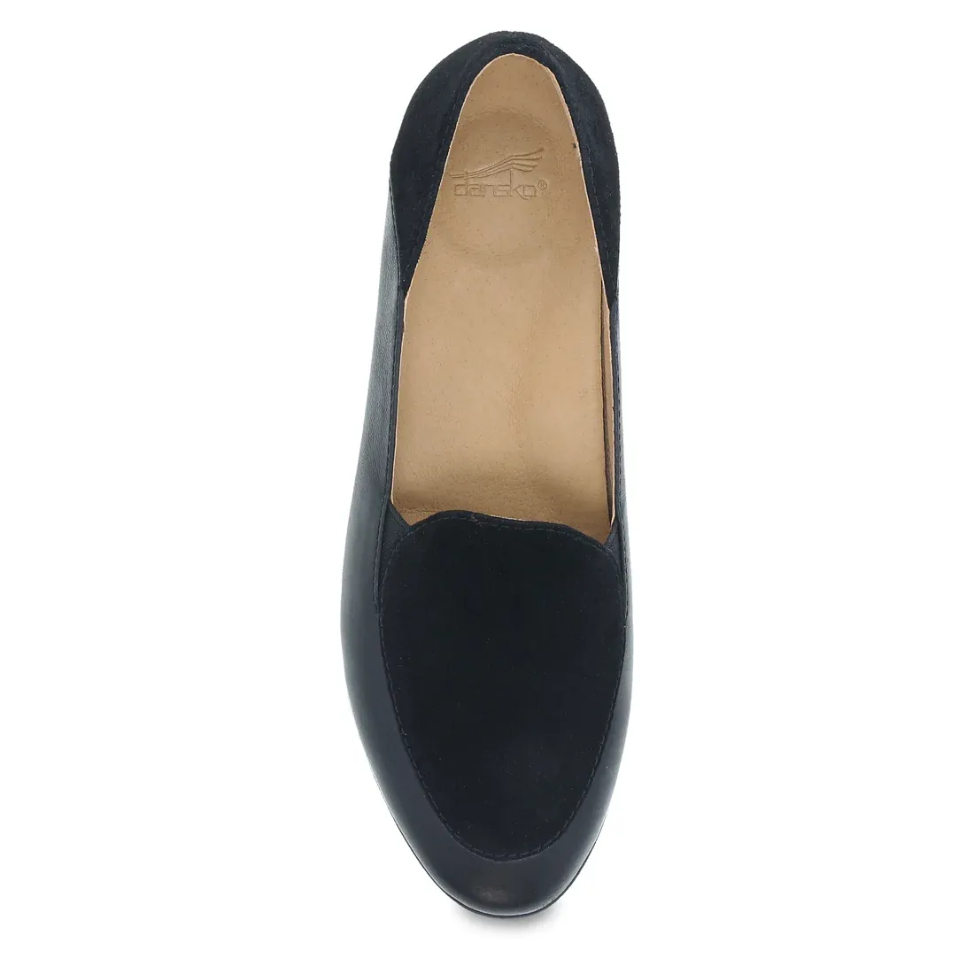 Dansko Women's Lace Black Glazed Leather Flat 2040470200