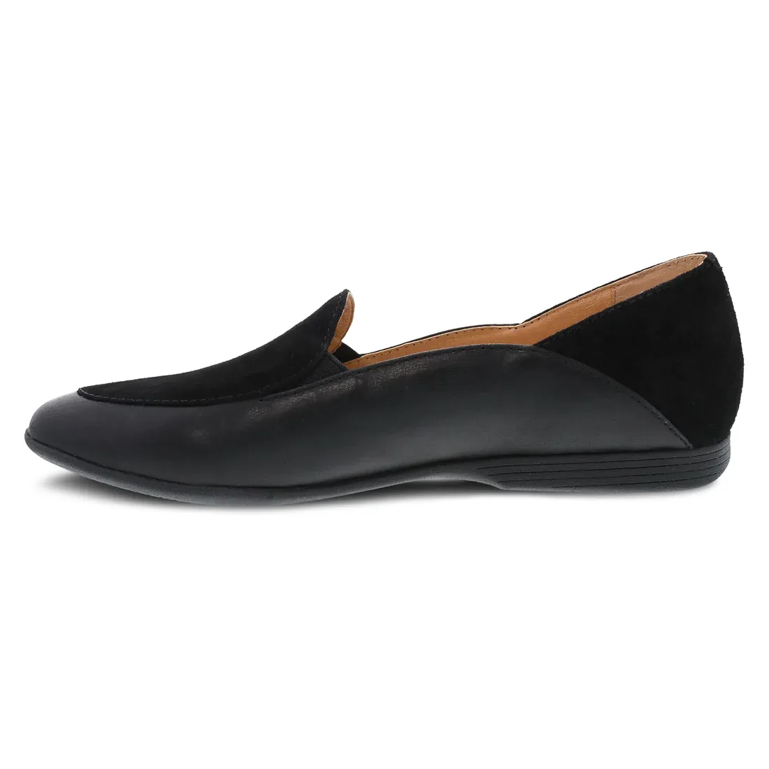 Dansko Women's Lace Black Glazed Leather Flat 2040470200