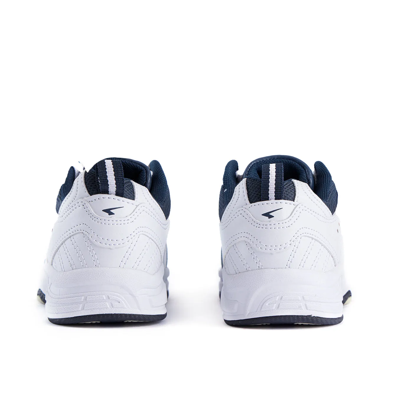 Defy Junior Leather Lace Up Cross Trainer   - White Navy