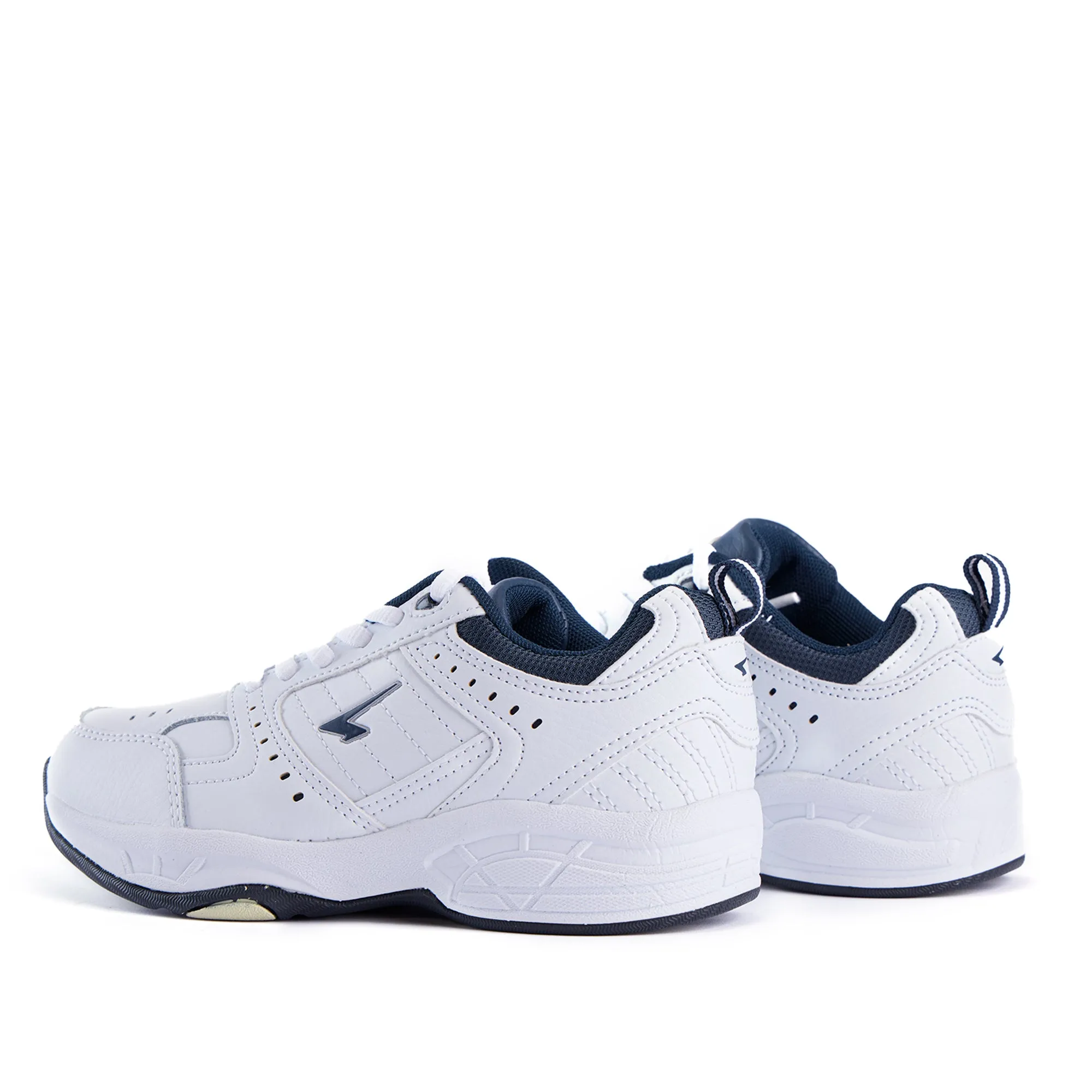 Defy Junior Leather Lace Up Cross Trainer   - White Navy