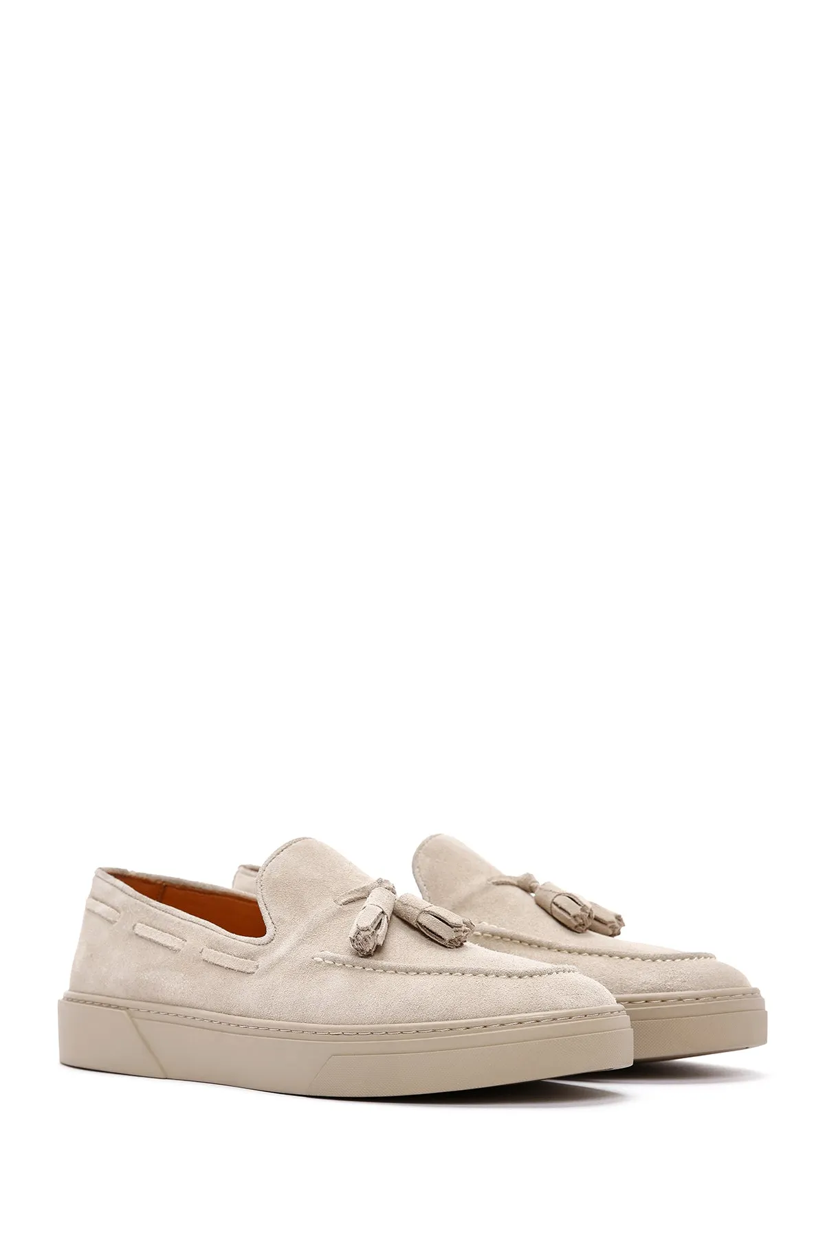 Derimod Fly Erkek Bej Süet Deri Casual Loafer