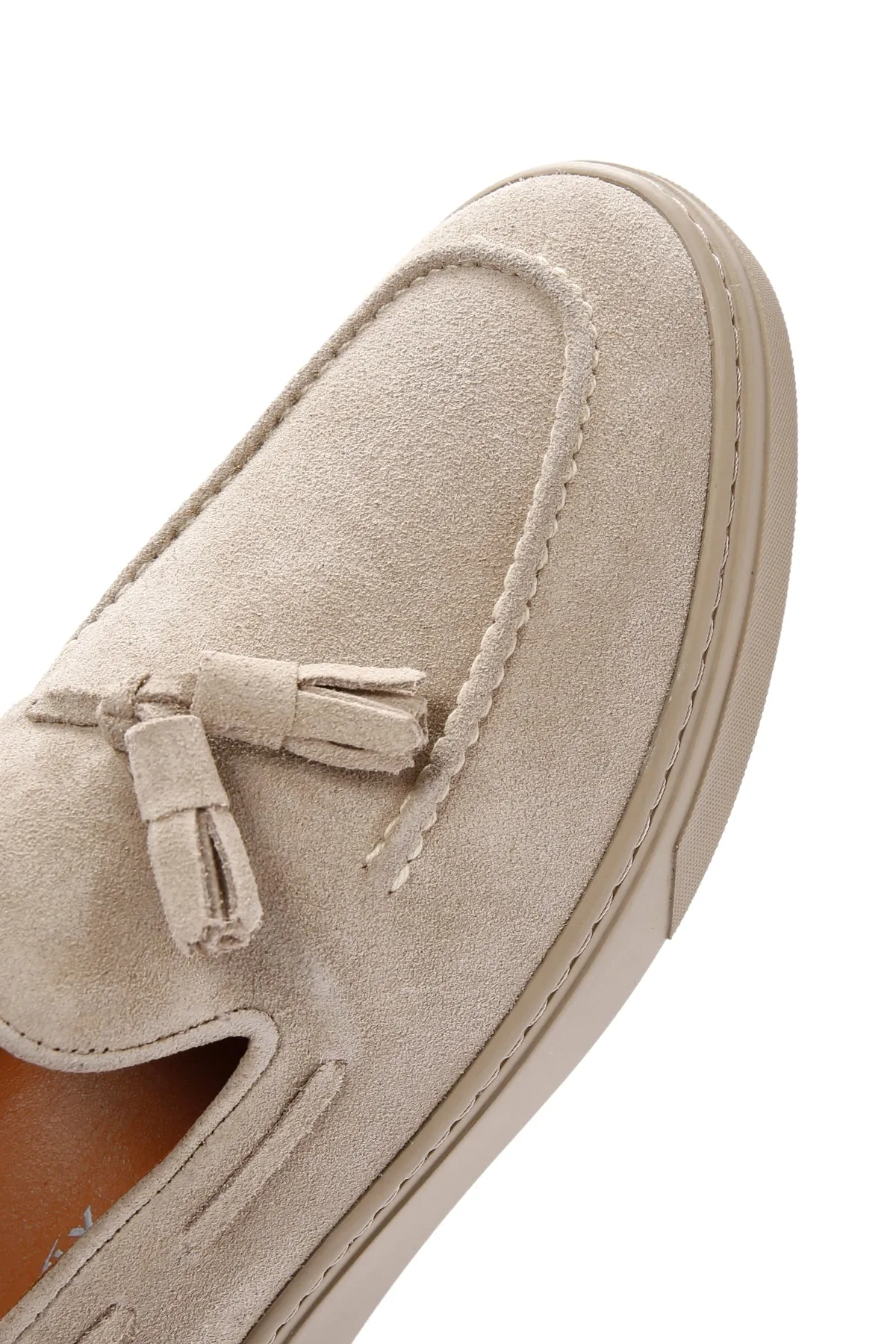 Derimod Fly Erkek Bej Süet Deri Casual Loafer