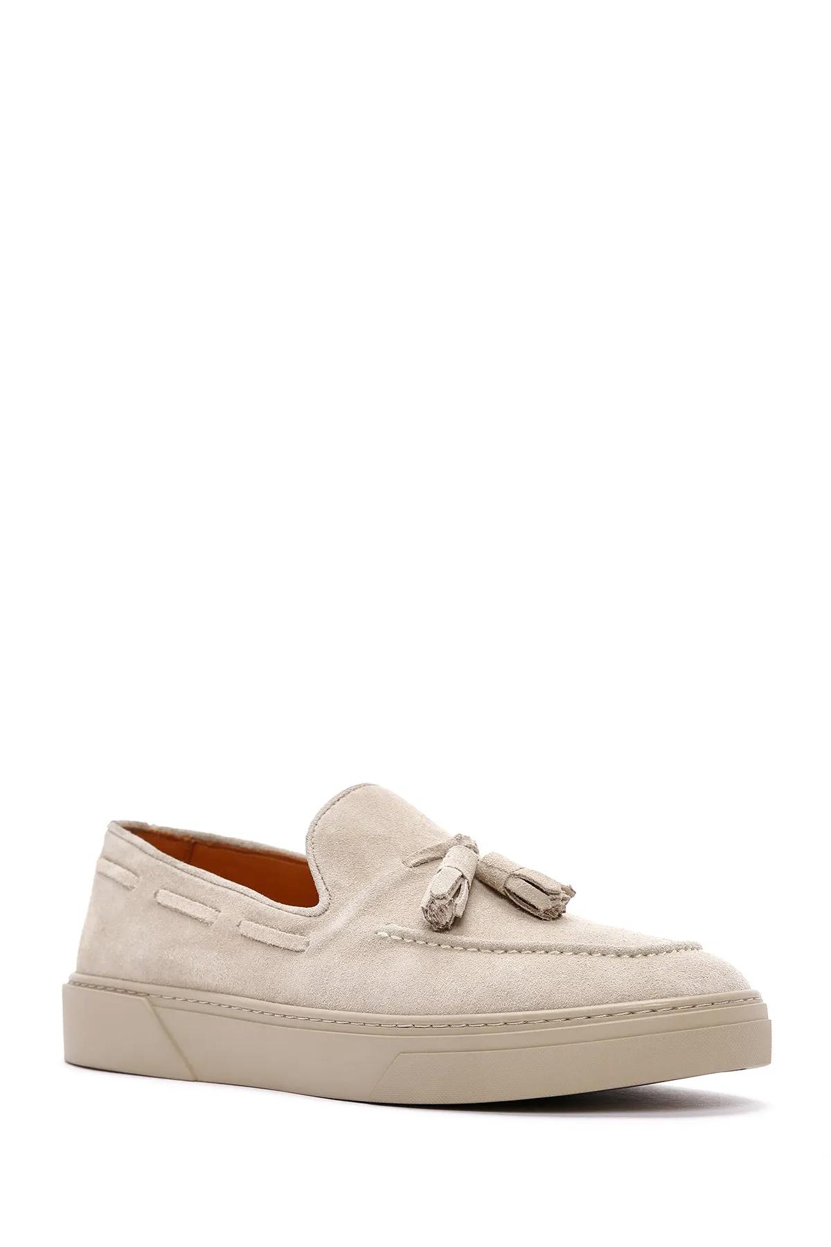 Derimod Fly Erkek Bej Süet Deri Casual Loafer