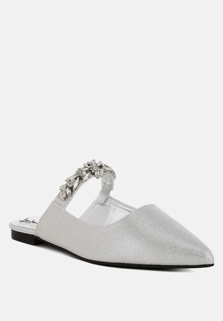 Diamante Strap Glitter Mules By MODE