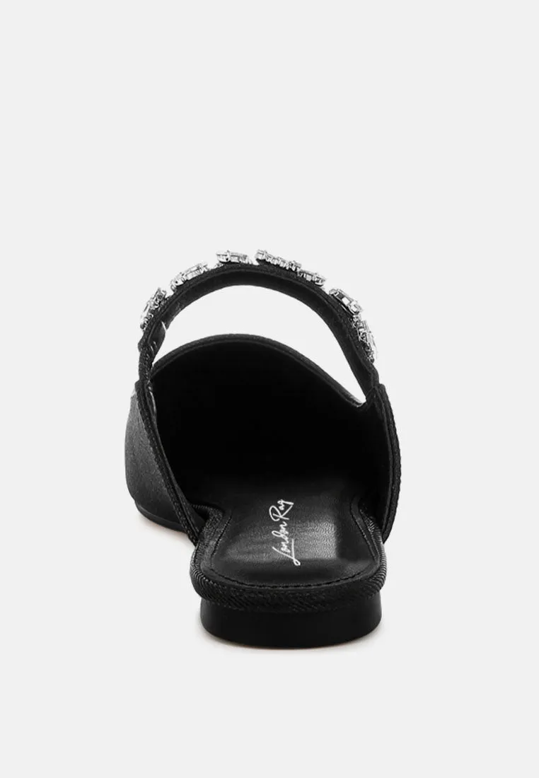 Diamante Strap Glitter Mules By MODE
