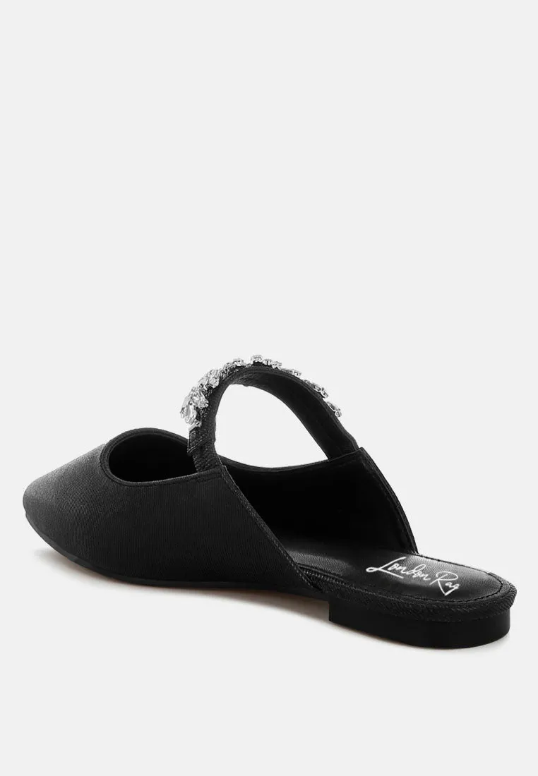 Diamante Strap Glitter Mules By MODE