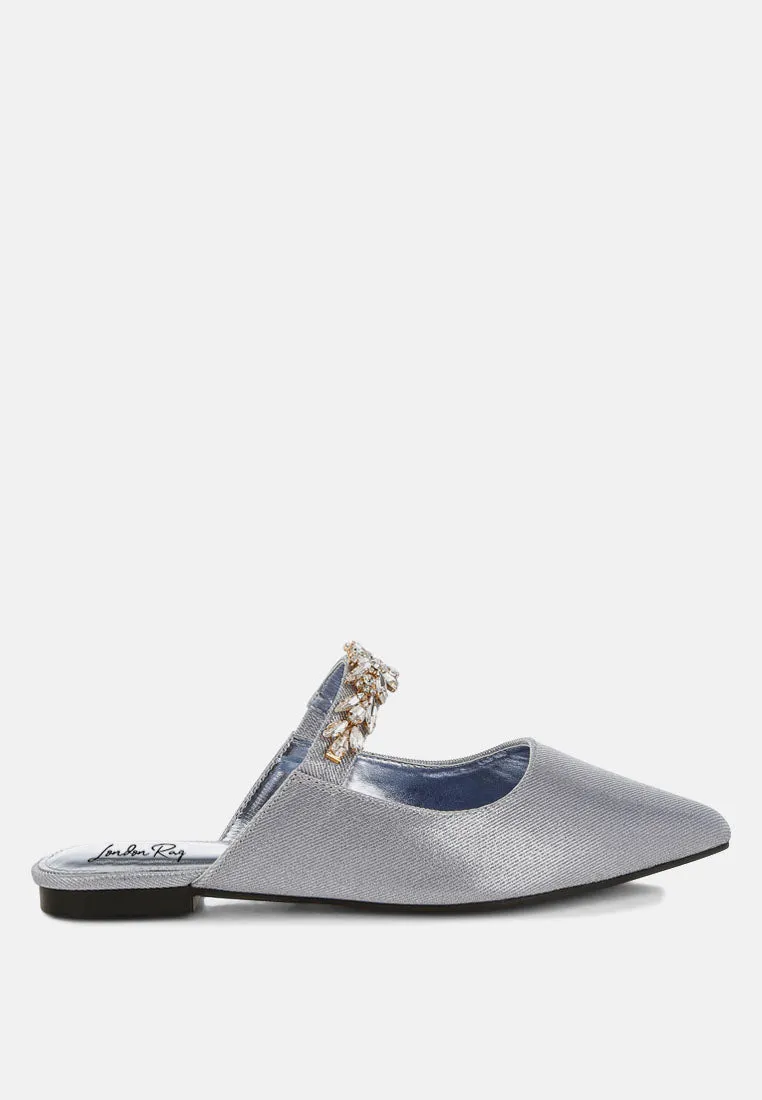 Diamante Strap Glitter Mules By MODE