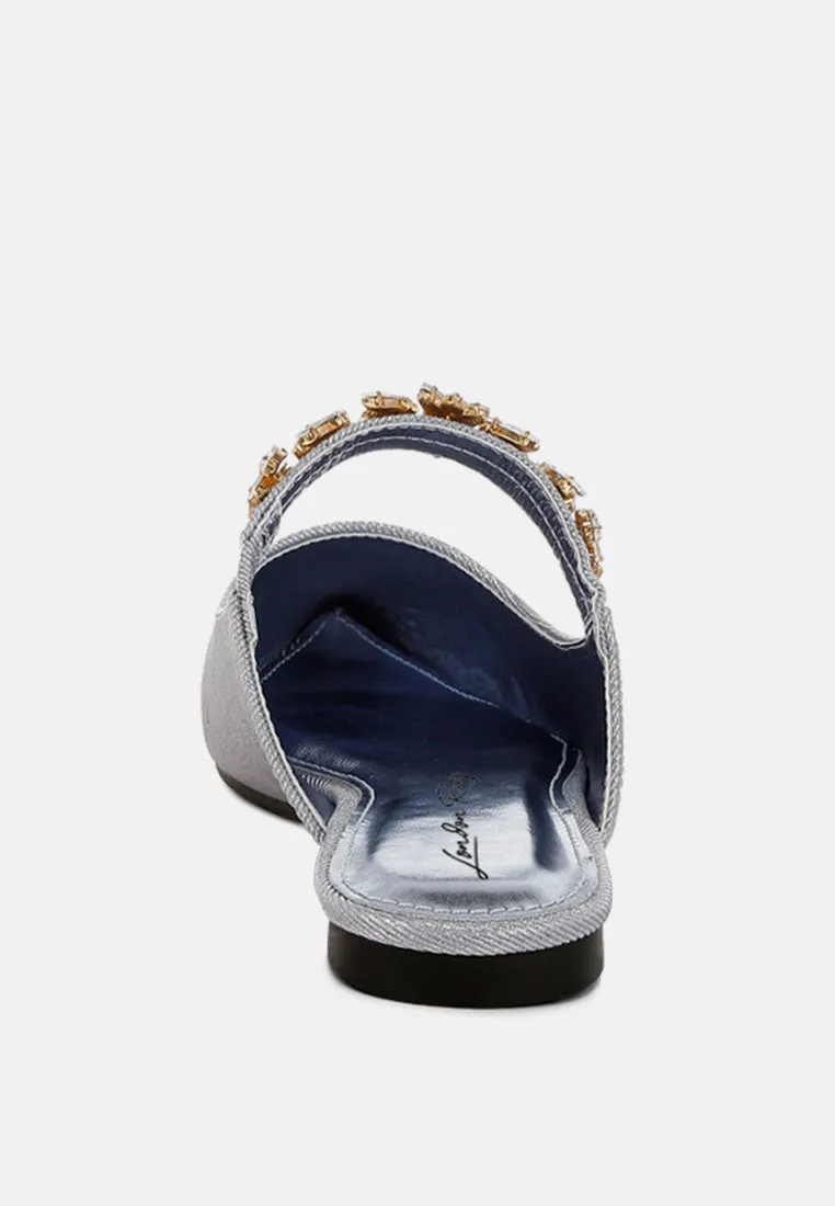 Diamante Strap Glitter Mules By MODE