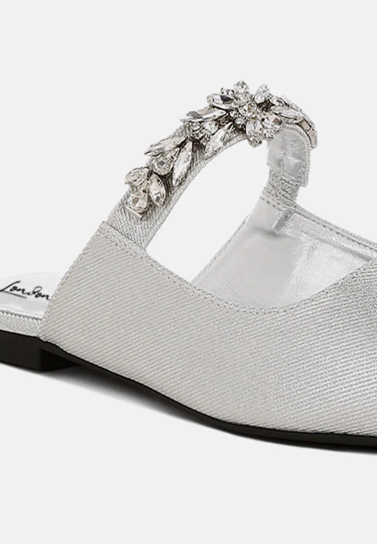 Diamante Strap Glitter Mules By MODE