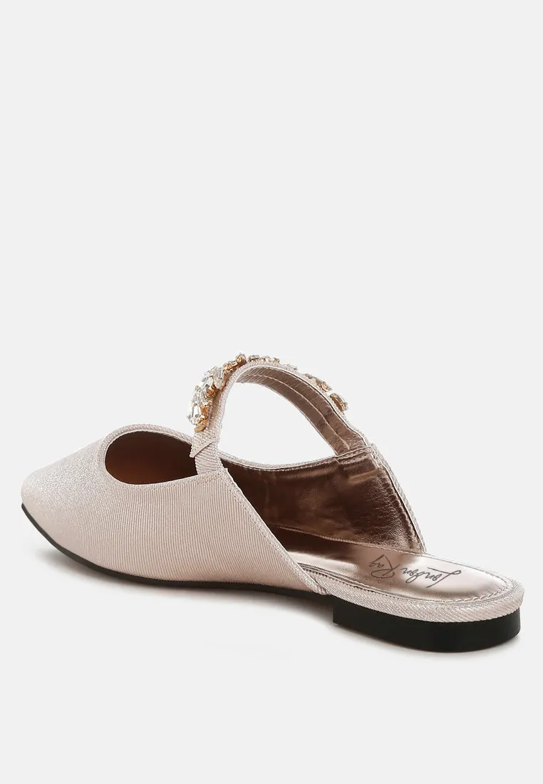 Diamante Strap Glitter Mules By MODE