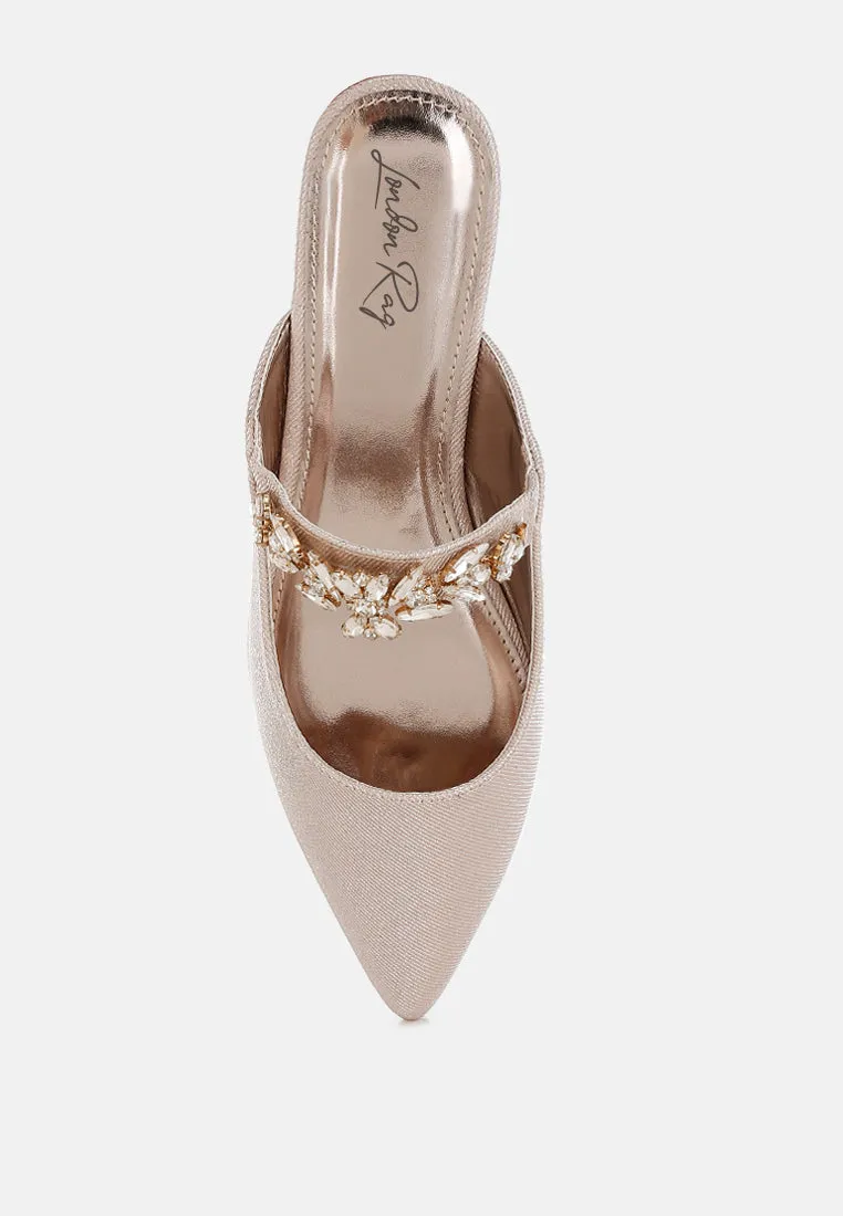 Diamante Strap Glitter Mules By MODE