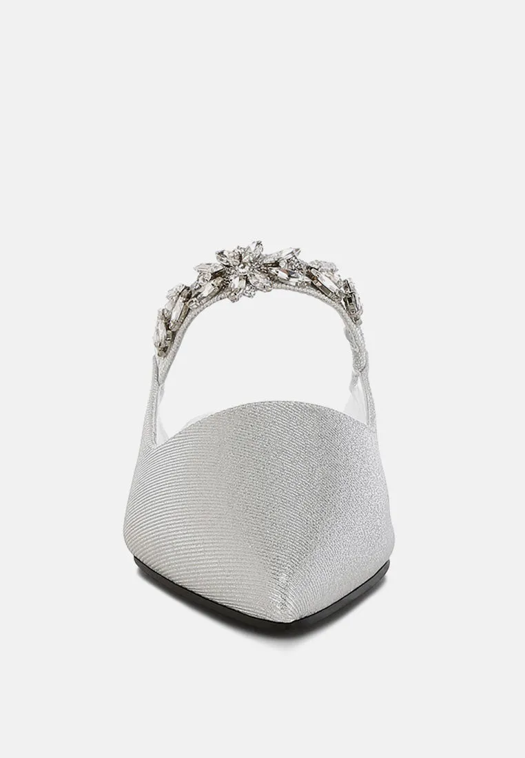 Diamante Strap Glitter Mules By MODE