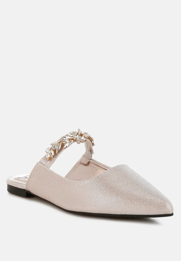 Diamante Strap Glitter Mules By MODE