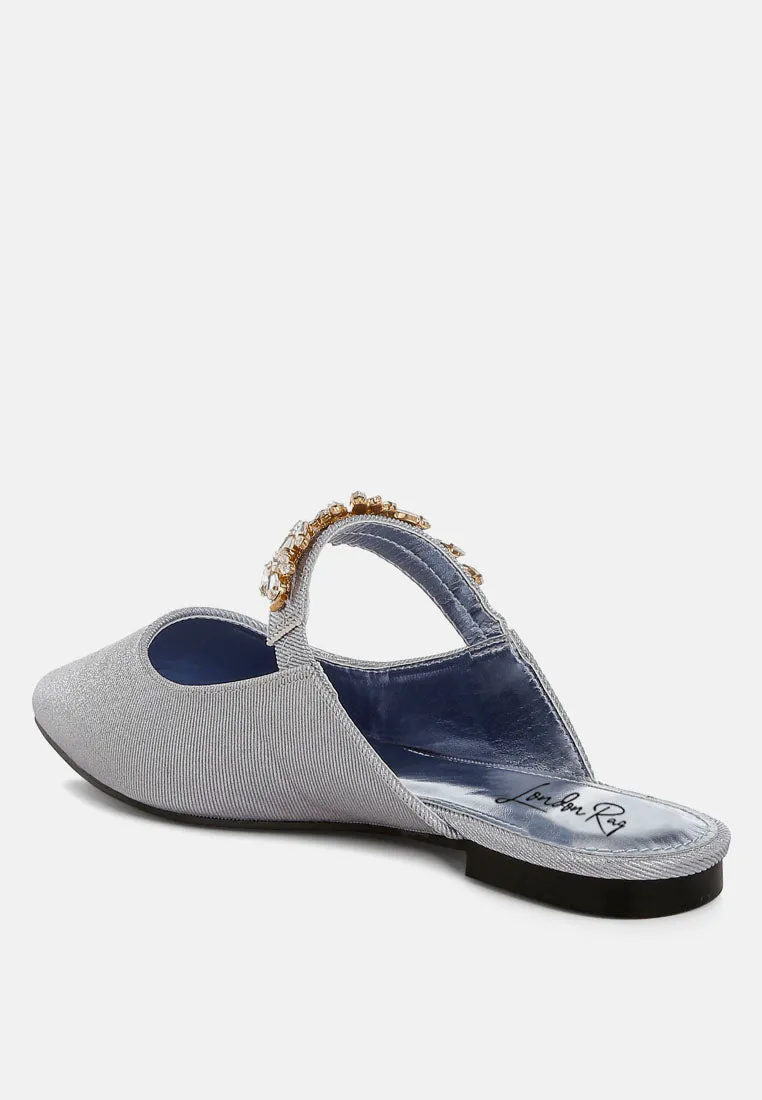 Diamante Strap Glitter Mules By MODE
