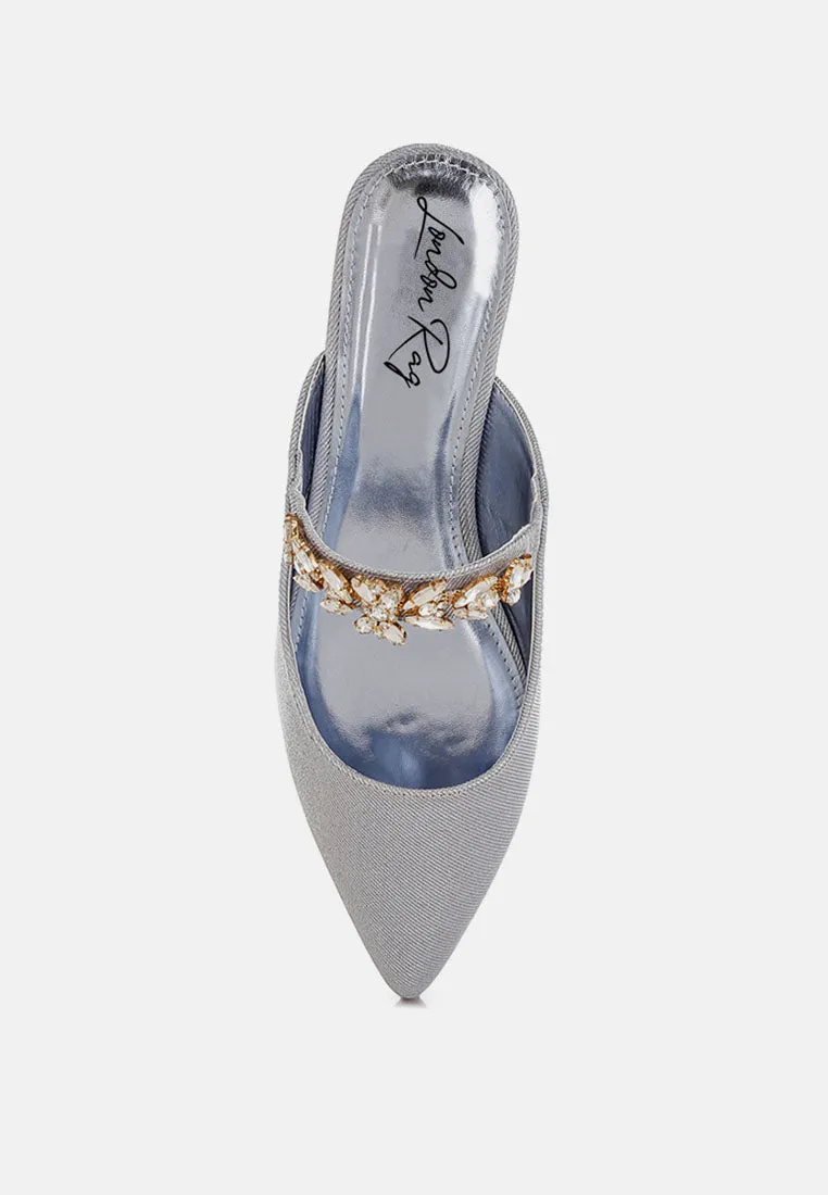 Diamante Strap Glitter Mules By MODE