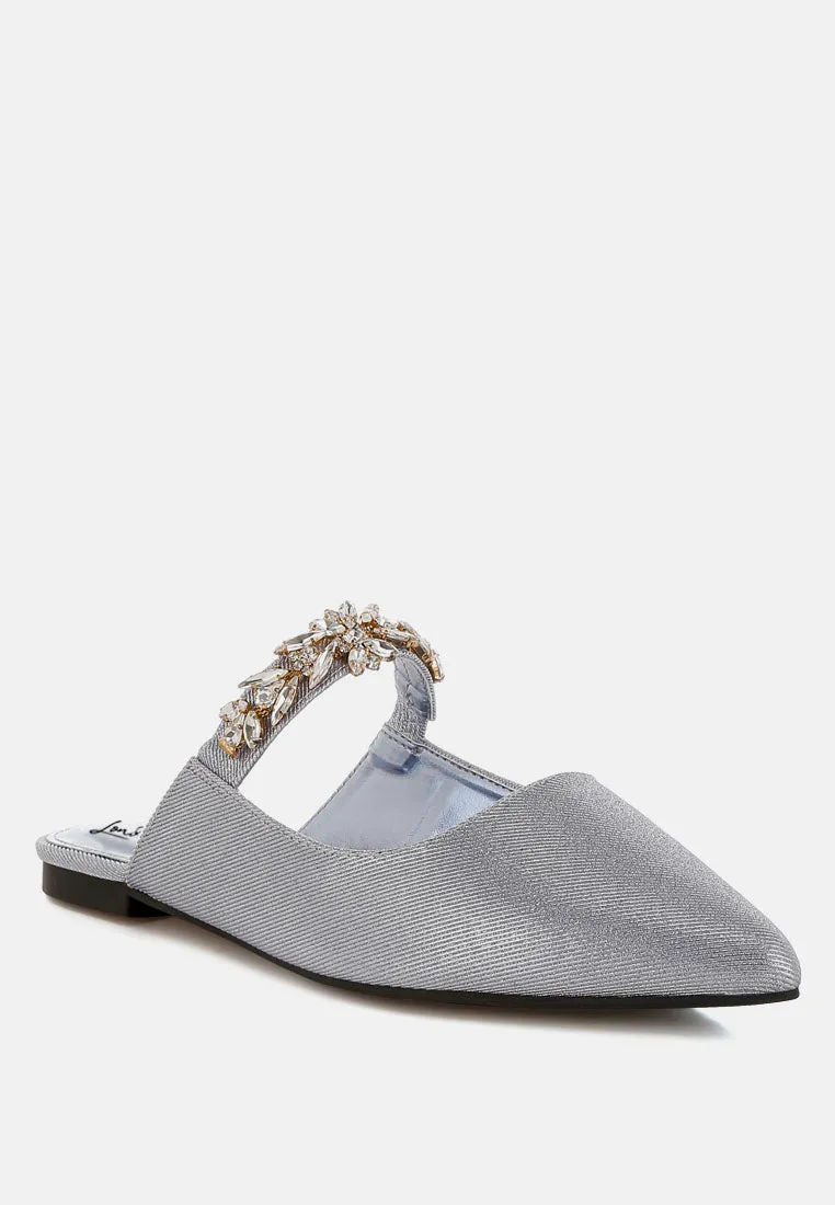 Diamante Strap Glitter Mules By MODE