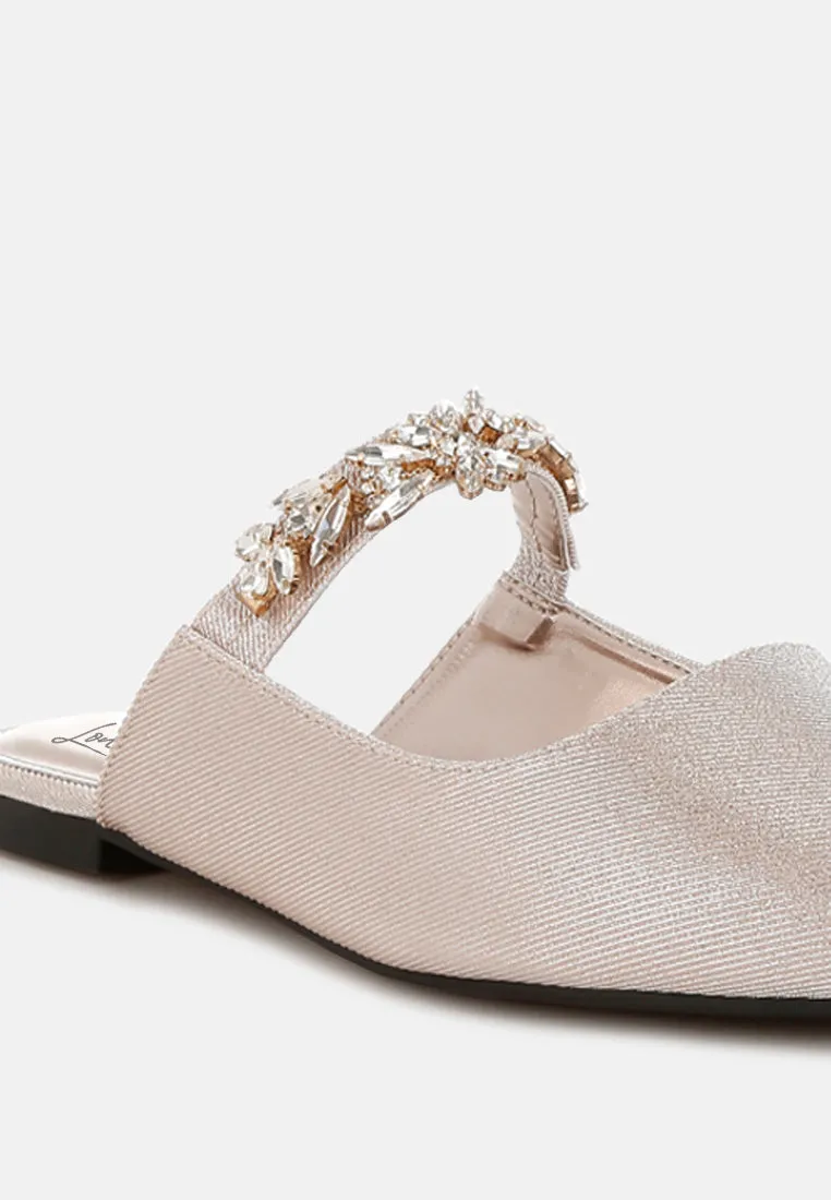Diamante Strap Glitter Mules By MODE