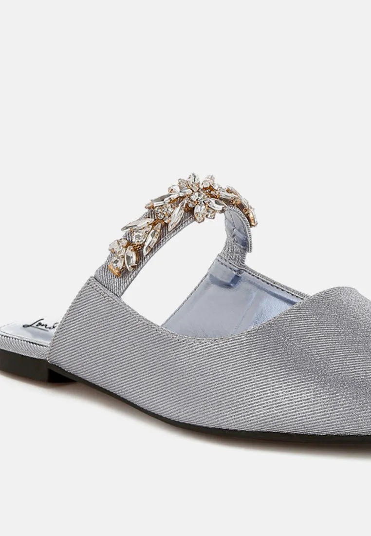 Diamante Strap Glitter Mules By MODE