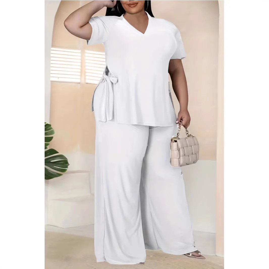Effortless Comfort Plus-Size Two-Piece Set with Inspirational Print