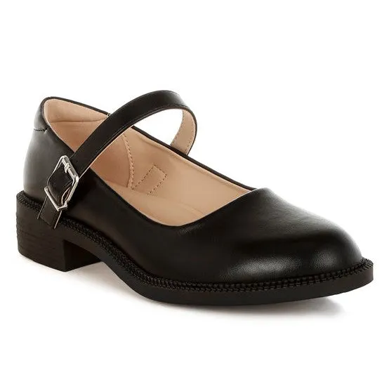 Ejeta  Faux Leather Mary Jane Shoes
