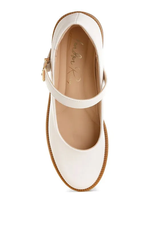 Ejeta  Faux Leather Mary Jane Shoes