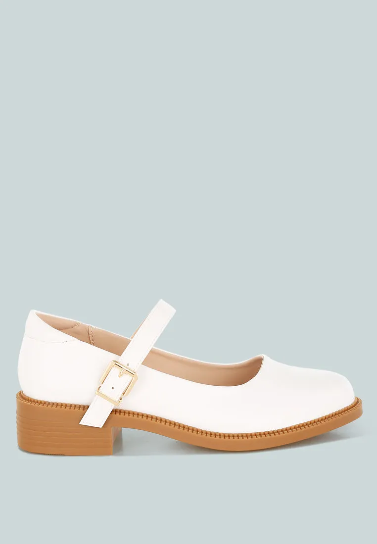 Ejeta  Faux Leather Mary Jane Shoes