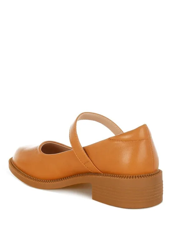 Ejeta  Faux Leather Mary Jane Shoes