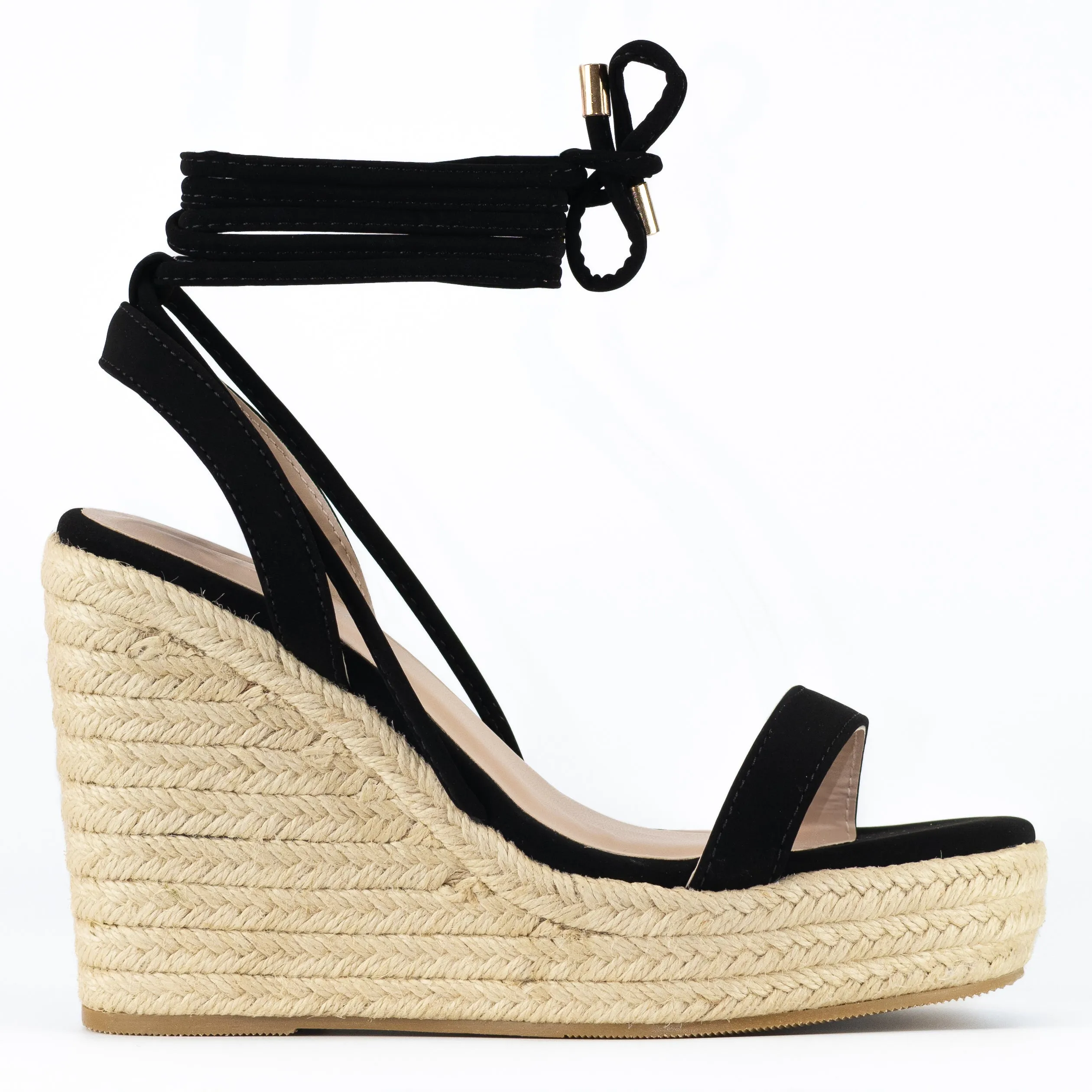 Elison - Lace Up Espadrille Platform Wedge Sandals