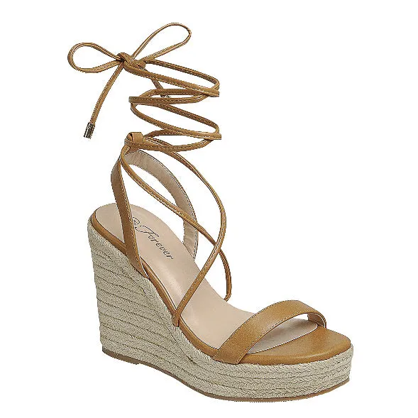 Elison - Lace Up Espadrille Platform Wedge Sandals