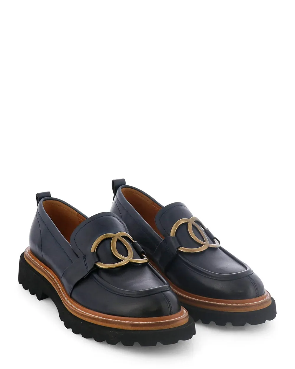 EOS Abbi Navy Leather Loafer