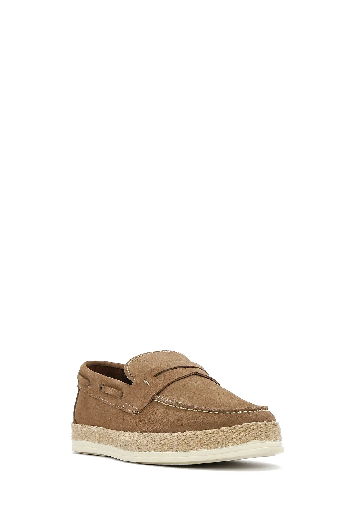 Erkek Bej Süet Deri Casual Loafer