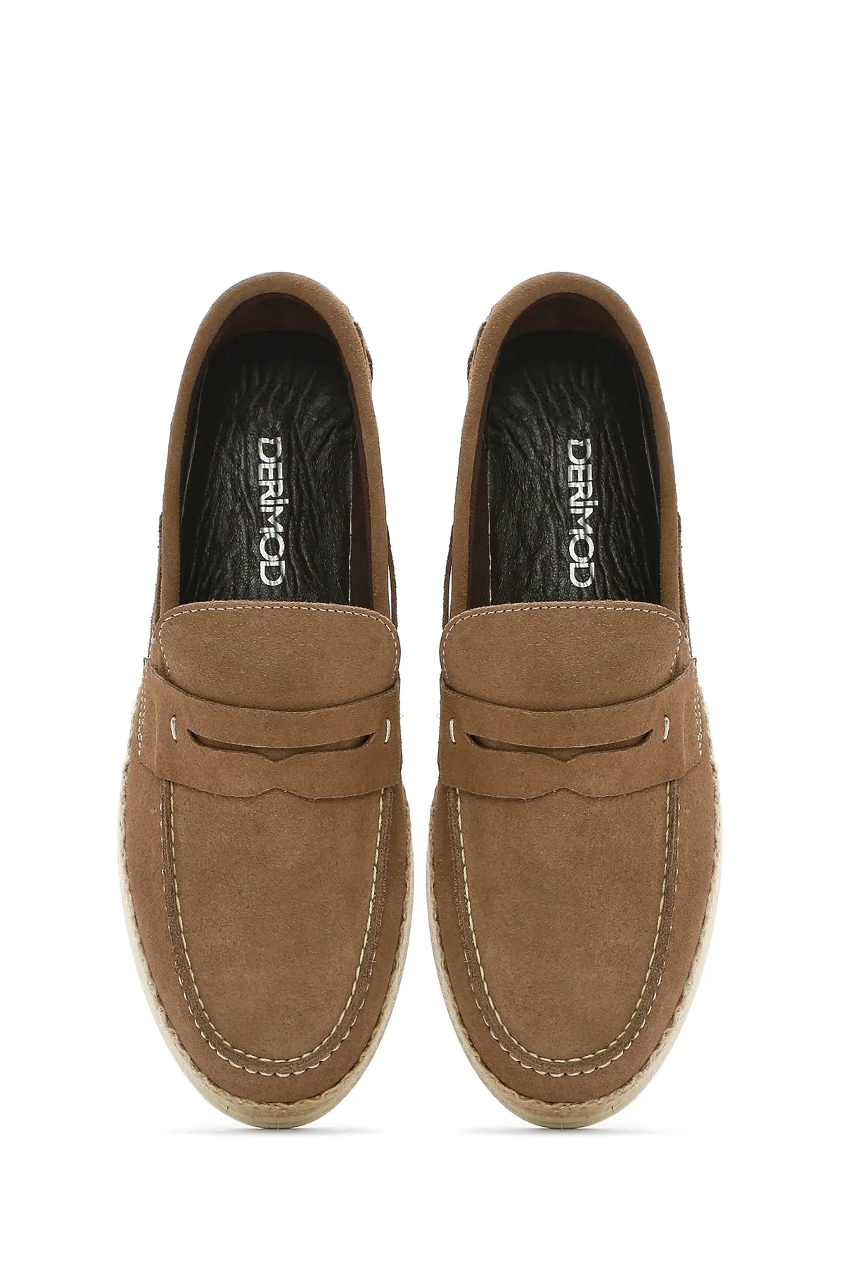 Erkek Bej Süet Deri Casual Loafer