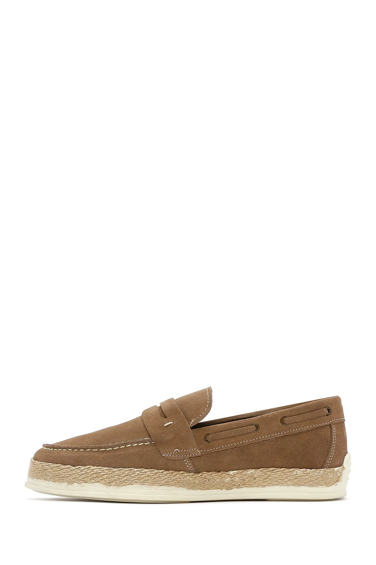 Erkek Bej Süet Deri Casual Loafer