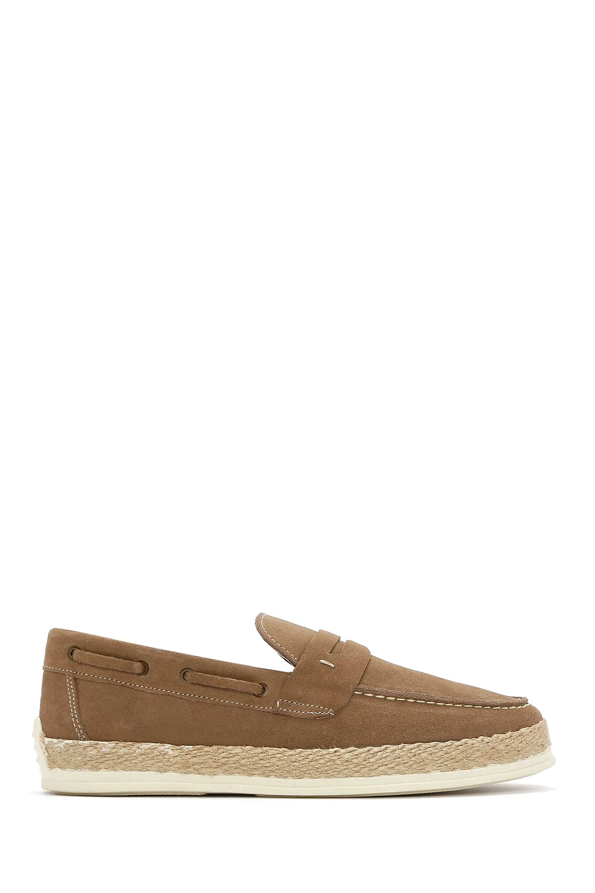 Erkek Bej Süet Deri Casual Loafer