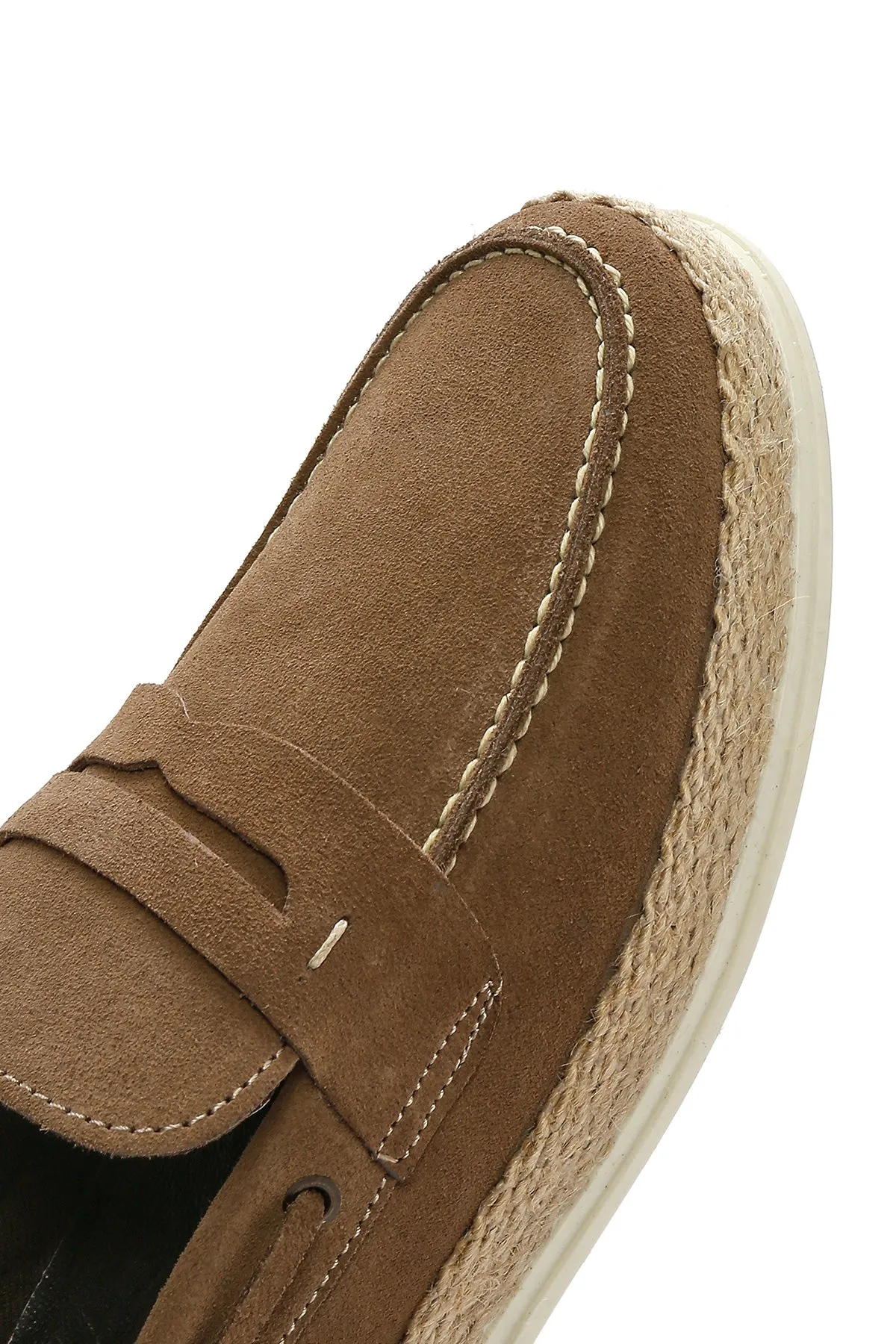 Erkek Bej Süet Deri Casual Loafer