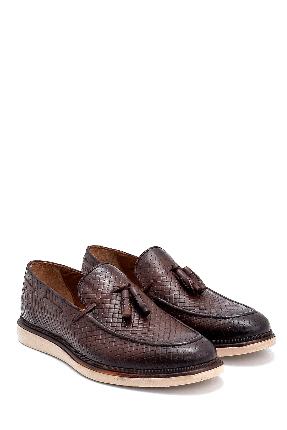Erkek Deri Baskılı Casual Loafer